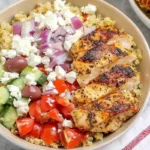 greek chicken bowl lemon oregano quinoa cover
