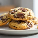 Main hero image of healthy chocolate chip cookies on modern kitchen counter