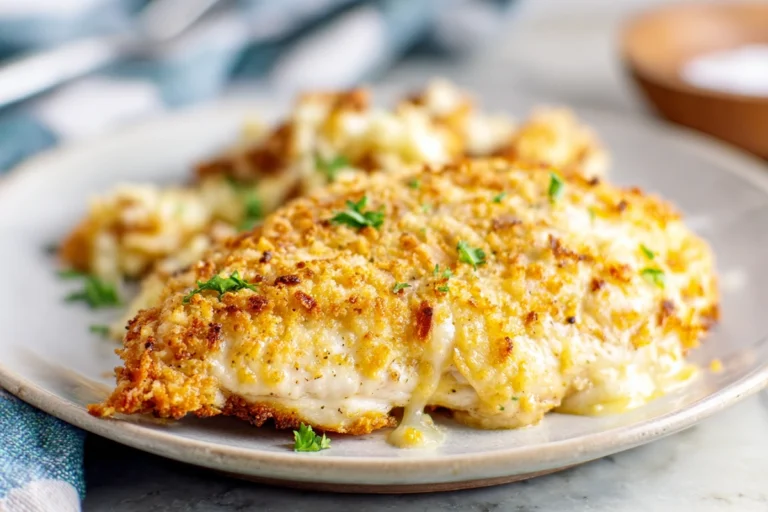 photorealistic longhorn parmesan chicken plated in modern kitchen