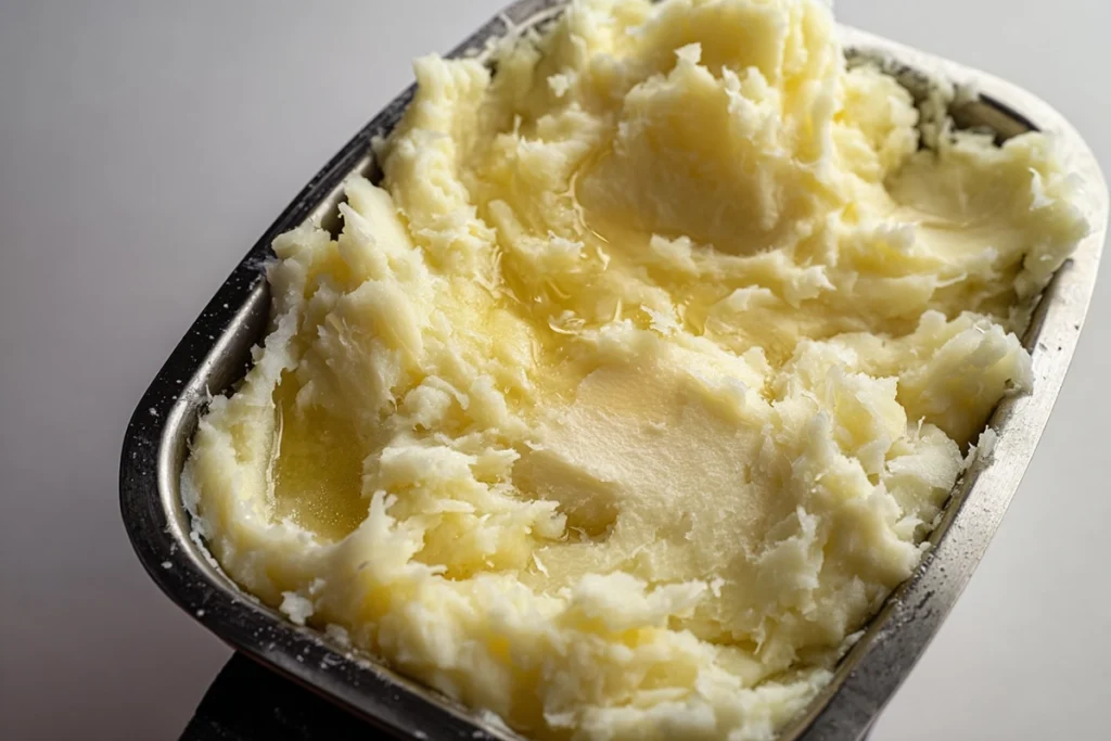 Mixing meatloaf ingredients for meatloaf with mashed potatoes