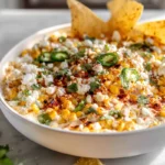 Photorealistic hero image of Mexican Street Corn Dip in a modern kitchen