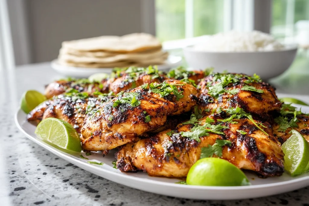 Serving Pollo Asado Chicken Marinade grilled chicken