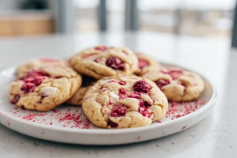 raspberry cookies hero shot finished recipe