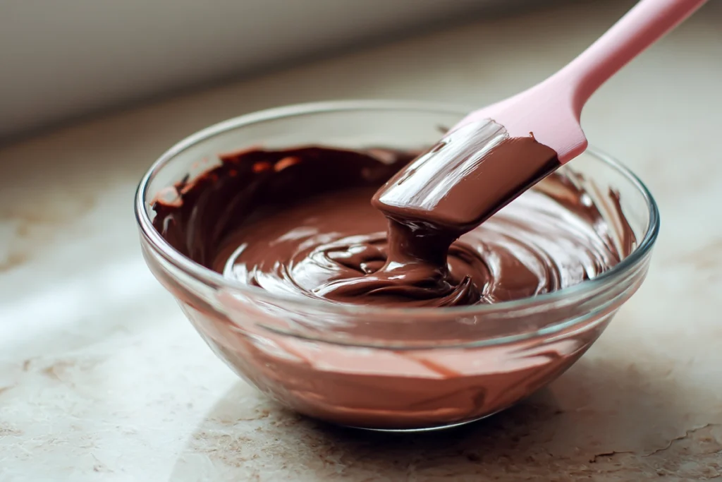 raspberry truffles ganache being mixed until smooth