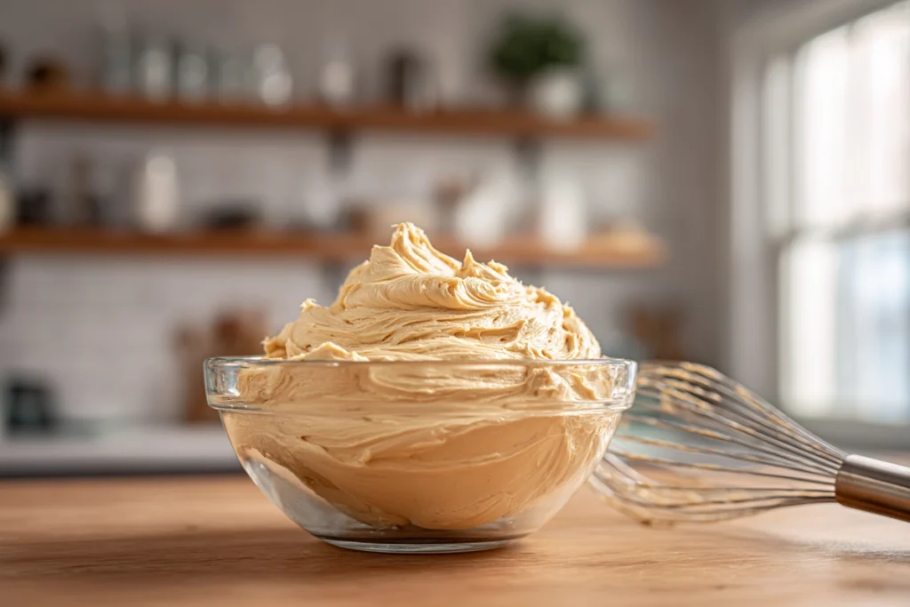 close-up of wet ingredients being mixed for rolls royce cookies