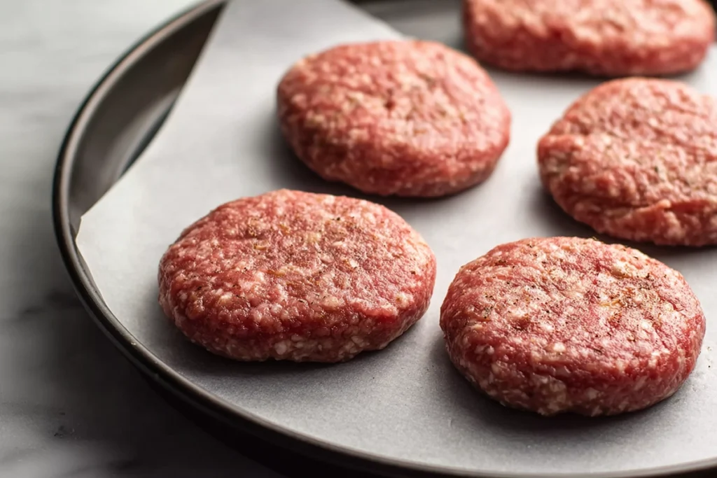 Salisbury Steak patties shaped from seasoned ground beef