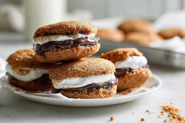 finished smores whoopie pies on a modern countertop with natural light