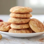 photorealistic hero shot of snickerdoodle mini cookies on modern kitchen counter