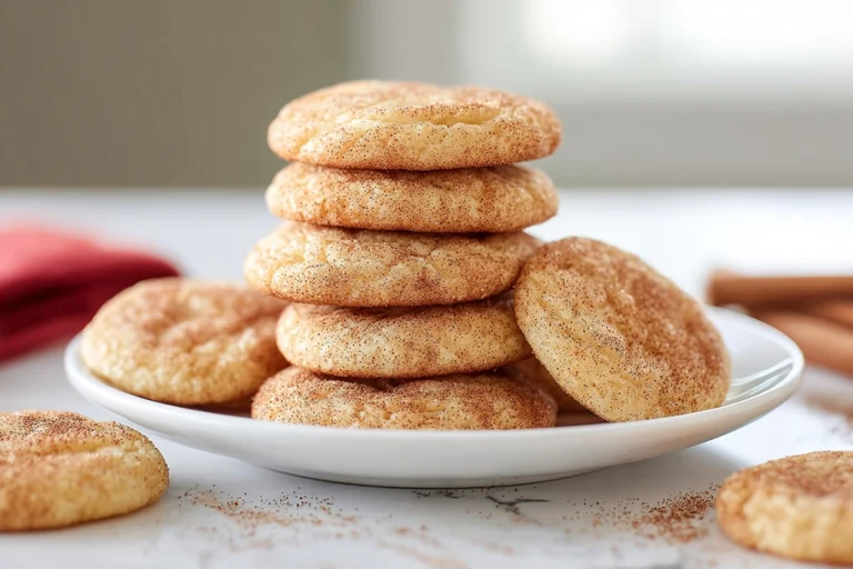 photorealistic hero shot of snickerdoodle mini cookies on modern kitchen counter