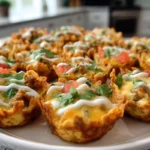 Taco Ranch Bites served warm with melted cheese and ranch flavor
