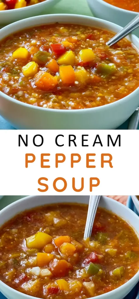 Pepper Soup with Roasted Bell Peppers and Garlic 2 Pepper soup recipe with roasted bell peppers, garlic, fennel, and thyme