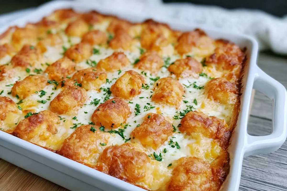 Mohamed Ayad's Chicken Alfredo Tater Tot Casserole Recipe
