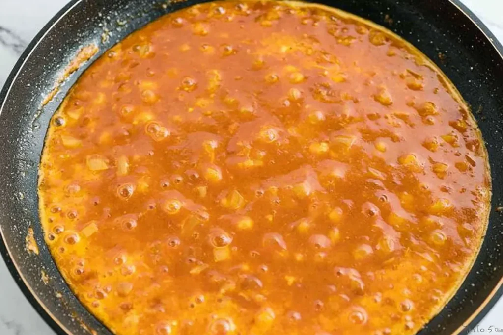 Creamy Gochujang Udon Noodles for a Fast Spicy Dinner 13 Creamy gochujang sauce coating udon noodles in a pan