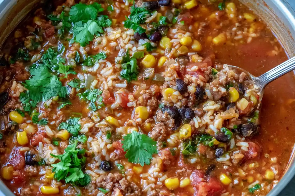 Mexican Beef and Rice Soup with Black Beans and Corn 1 Mohamed Ayad's Mexican Beef and Rice Soup Recipe