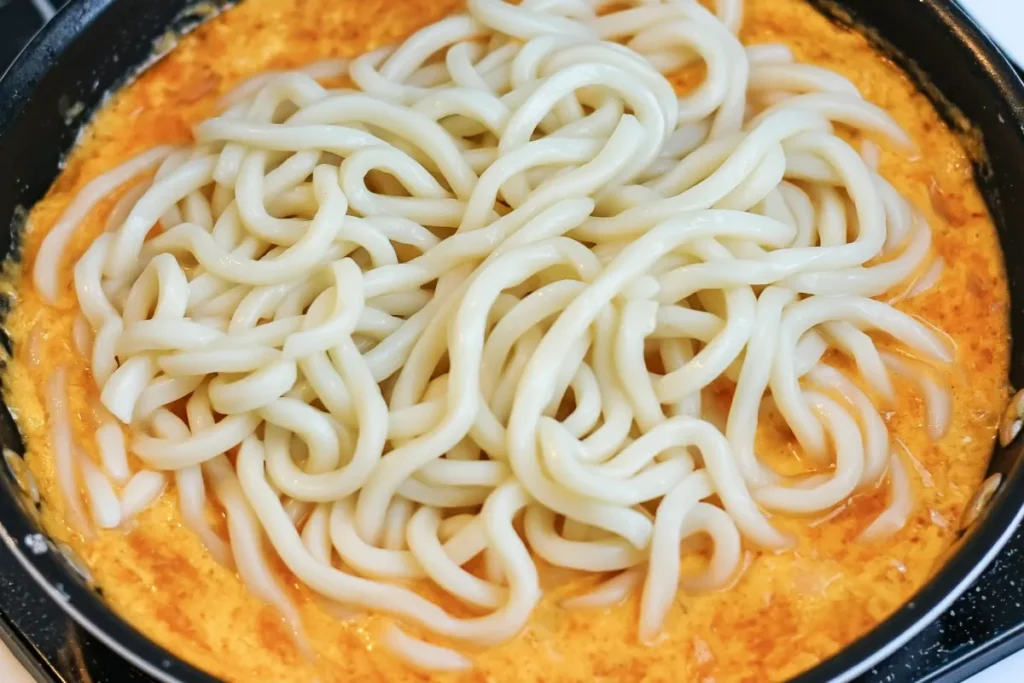 Creamy Gochujang Udon Noodles for a Fast Spicy Dinner 14 Creamy Gochujang Udon Noodles tossed in glossy spicy sauce