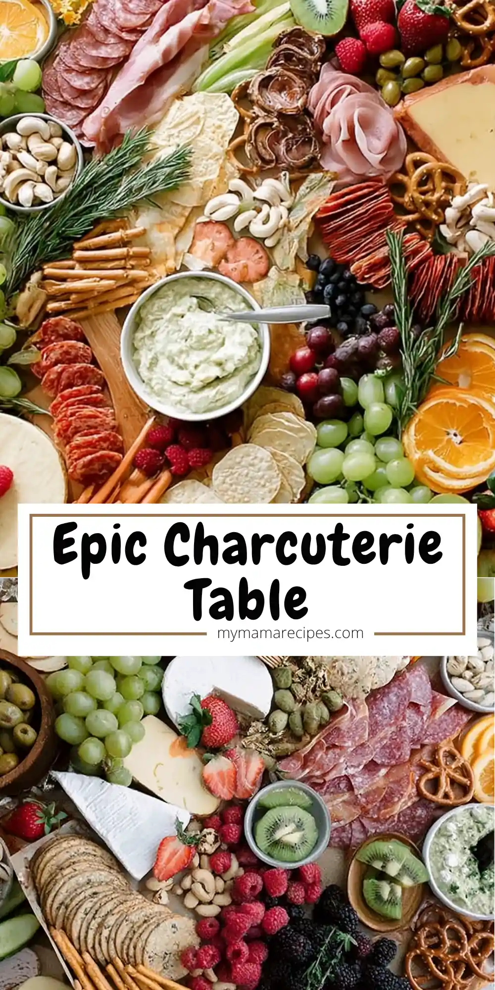 Epic Charcuterie Table for a Colorful Party Spread 9 Epic Charcuterie Table recipe with colorful cheeses, cured meats, fruit, crackers, dips, and rosemary