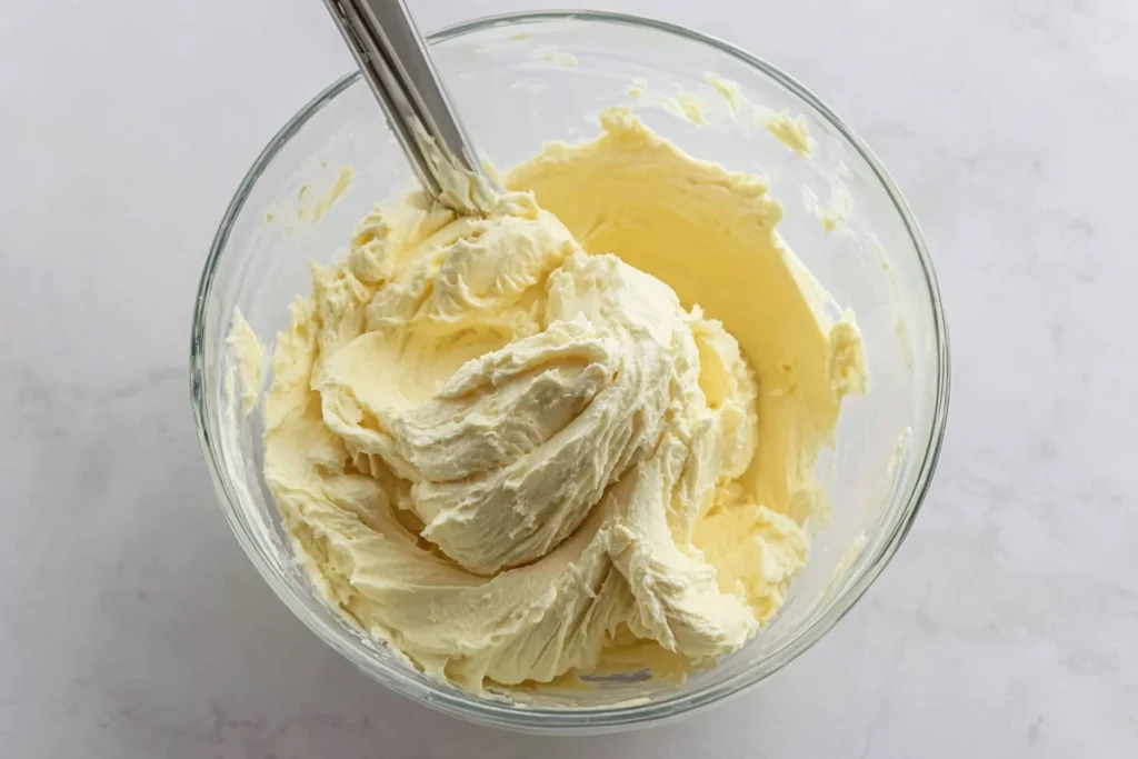 Finished peach buttercream for Peach Macarons