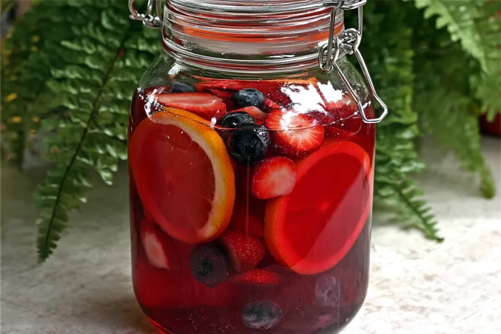 Vertical Citrus Berry Punch photo with citrus slices and berries