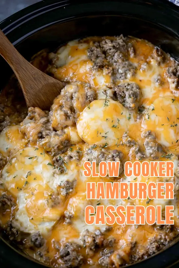 Slow Cooker Hamburger Casserole for a Cozy Weeknight Dinner 8 Slow Cooker Hamburger Casserole recipe with tender potatoes beef and melted cheese