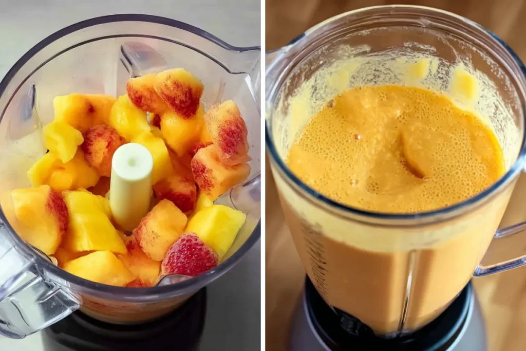 Smooth peach puree for Peach Macarons filling