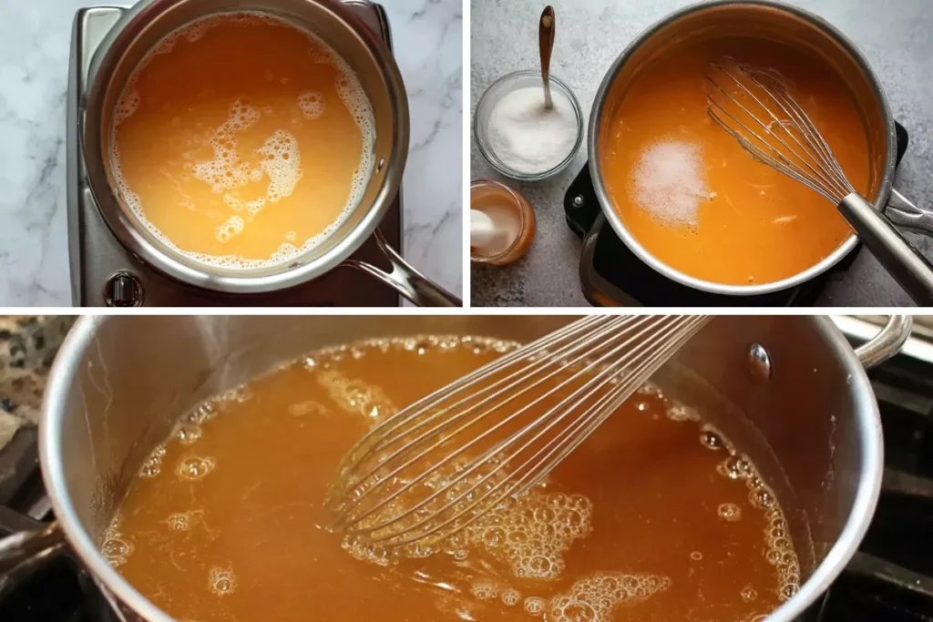 Thickening peach puree for Peach Macarons center filling