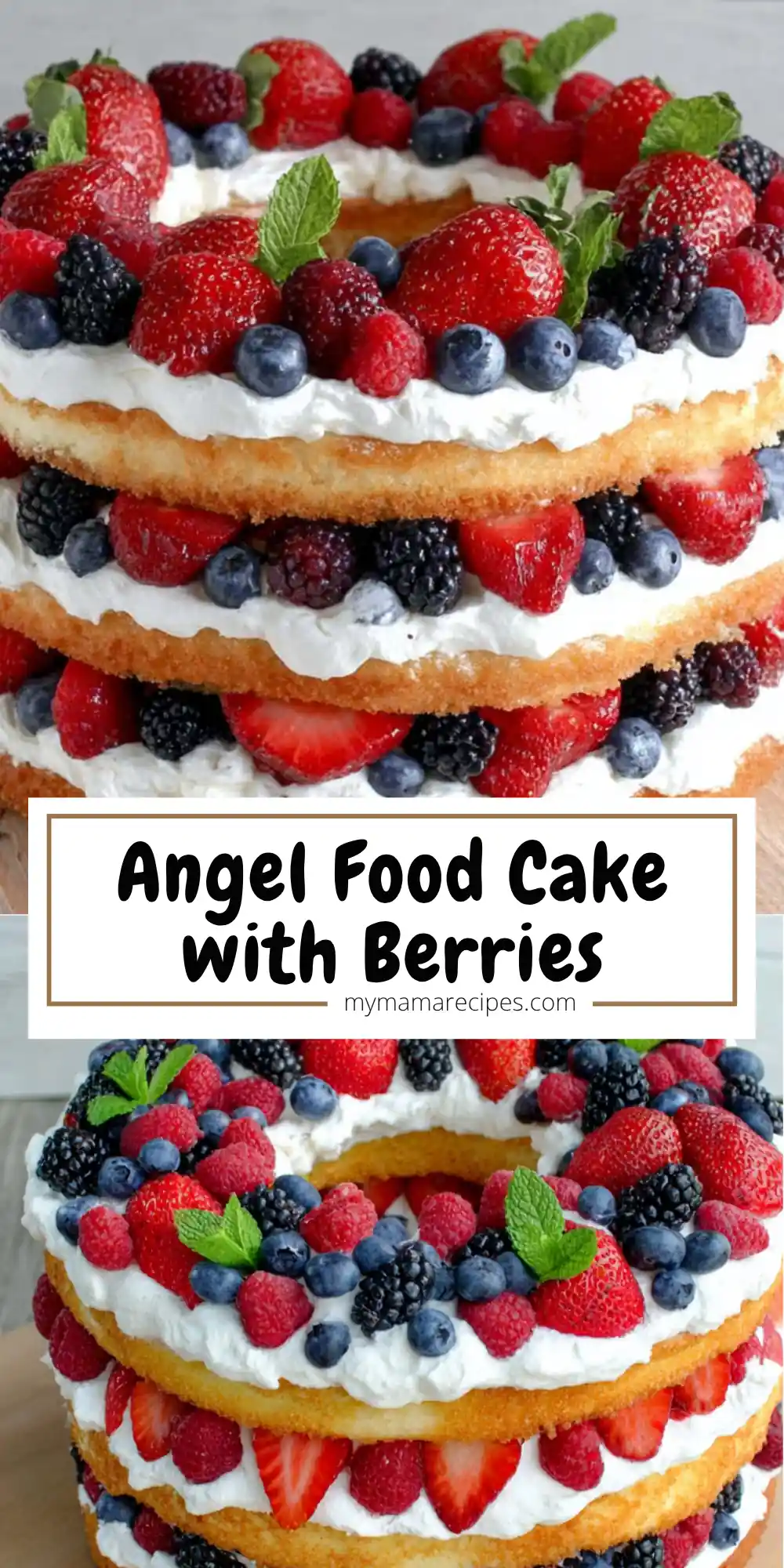 Angel Food Cake with Berries for an Easy No-Bake Summer Dessert 9 Angel food cake with berries recipe with whipped topping and fresh summer fruit