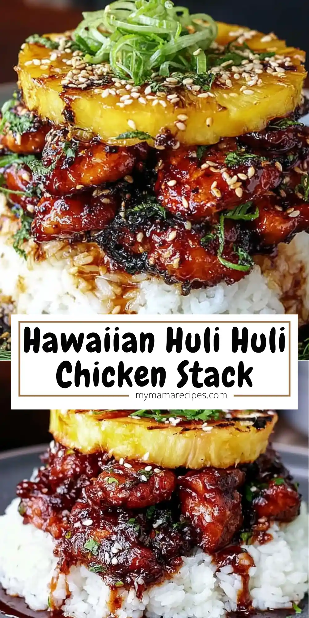Hawaiian Huli Huli Chicken Stack with Grilled Pineapple and Rice 5 Hawaiian Huli Huli Chicken Stack Image Tasty