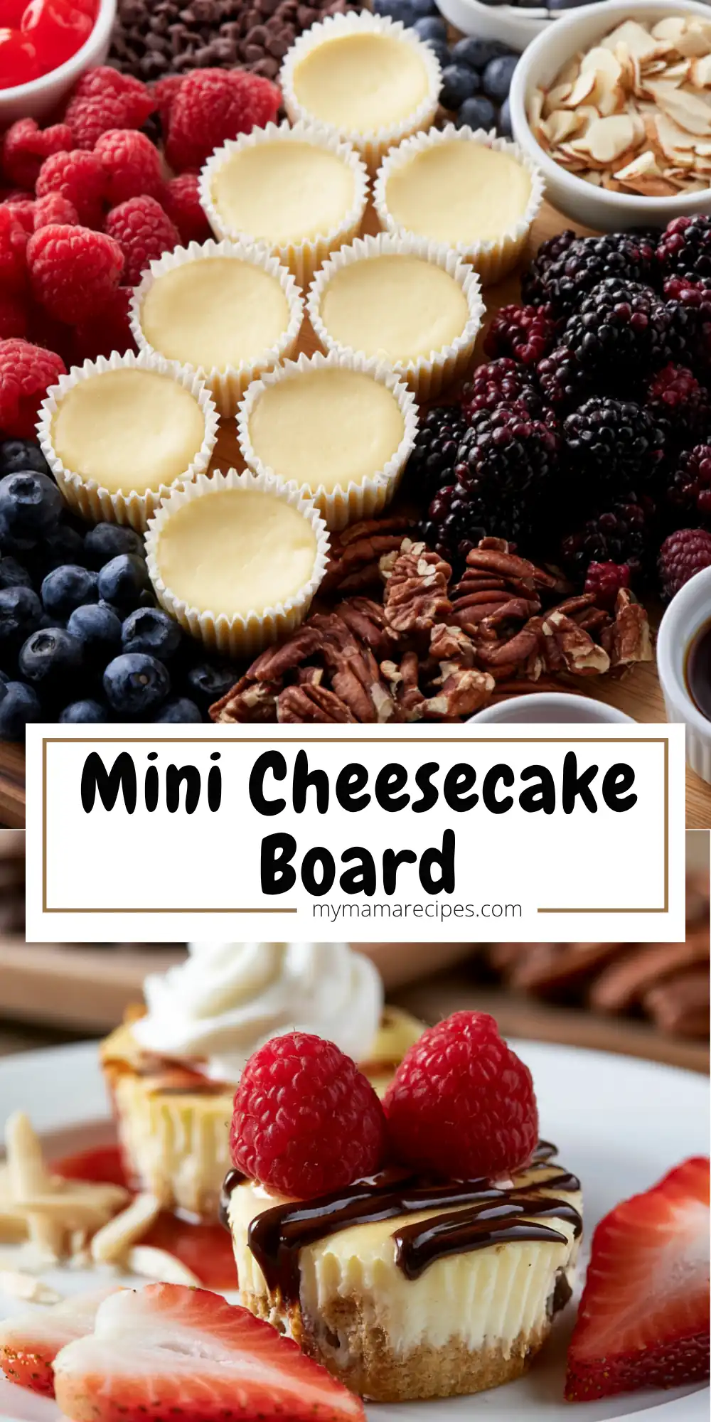 Mini Cheesecake Board: A Simple Way to Serve Dessert with Style 20 Mini Cheesecake Board recipe with mini cheesecakes berries chocolate caramel and toppings