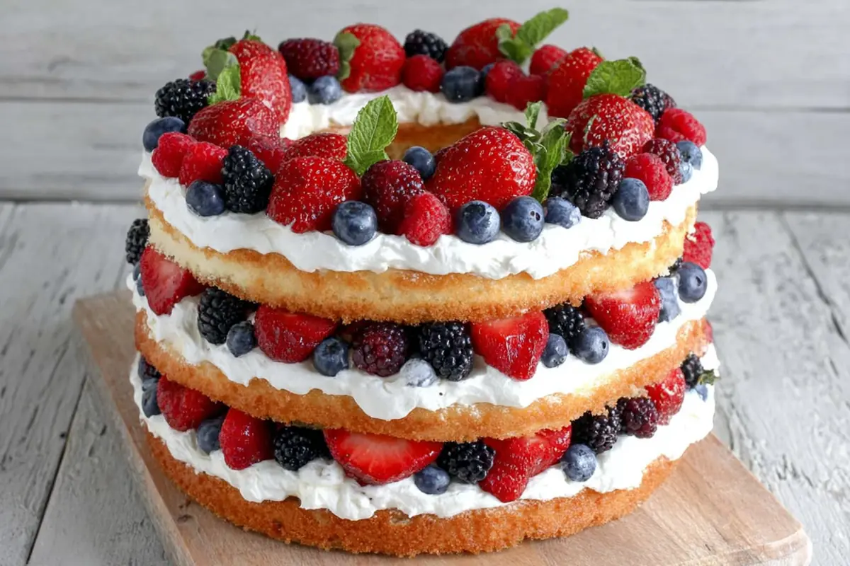 Mohamed Ayad's Angel Food Cake with Berries Recipe