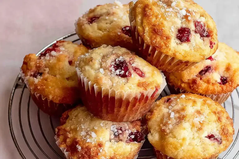 Mohamed Ayad's Cherry Muffins Recipe with golden tops and juicy cherries