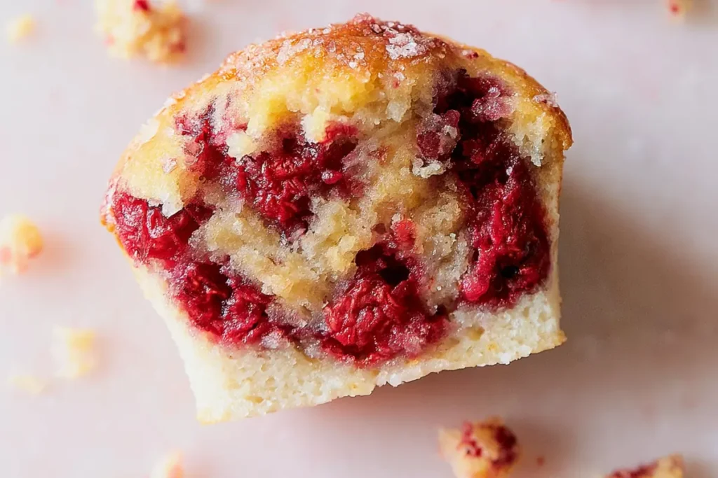 Cherry Muffins showing soft crumb and juicy cherry pieces inside