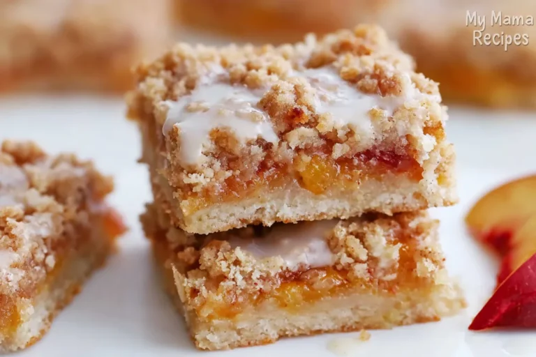 Mohamed Ayad's Peach Crumb Bars Recipe with buttery cinnamon crumb topping