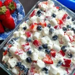 Mohamed Ayad's Red White and Blue Cheesecake Salad Recipe